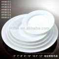 Plato plano redondo de porcelana blanca especial durable durable